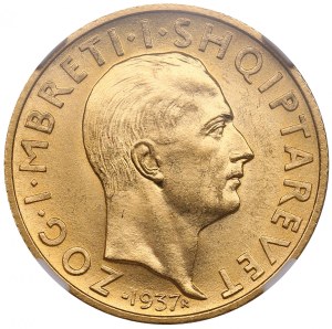 Albania (Rome mint) 20 Franga Ari 1937 - Zog I (1928-1939) - NGC MS 63