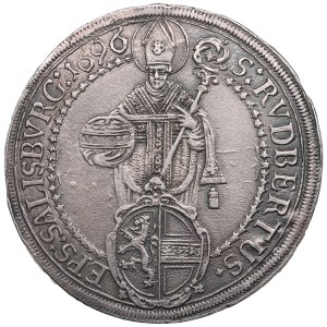 Austrian States, Bishopric of Salzburg 1 Reichstaler 1696 - Johann Ernst von Thun Hohenstein (1667-1709)