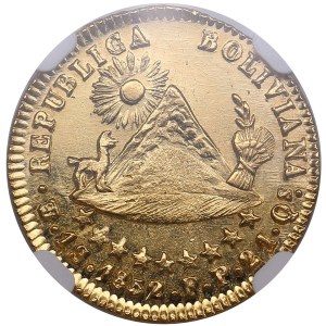 Bolivia, Republic (Potosi) 1 Scudo 1852 - NGC MS 63