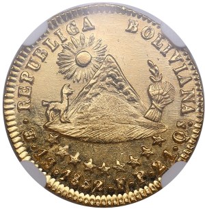 Bolivia, Republic (Potosi) 1 Scudo 1852 - NGC MS 63