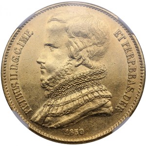 Brazil, Empire 20 000 Reis 1850/49 - Pedro II (1831-1889) - NGC AU 58