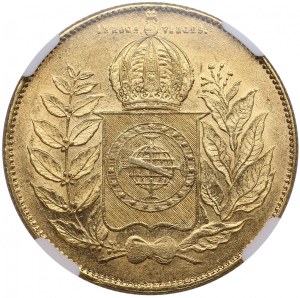 Brazil, Empire 20 000 Reis 1850/49 - Pedro II (1831-1889) - NGC AU 58