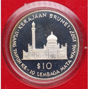 Brunei (Royal Mint, Llantrisant) 10 Dollars 1977 - Hassanal Bolkiah (1967-date)