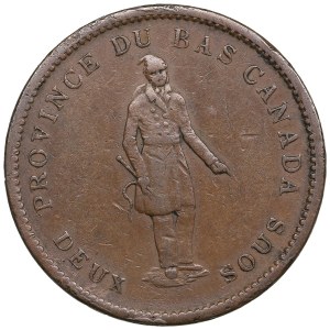 Canadian provinces, Lower Canada 2 Sous / 1 Penny 1837 - Bank of Montreal