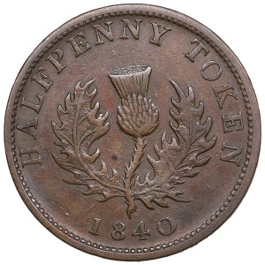 Canadian provinces, Nova Scotia ½ Penny Token 1840 - Victoria (1842-1901)