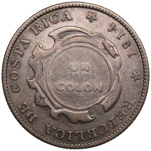 Costa Rica (San José) 1 Colon 1923 - Counterstamped