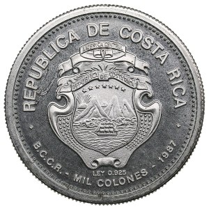 Costa Rica (Sherritt Mint, Canada) 1000 Colones 1987 - Oscar Arias