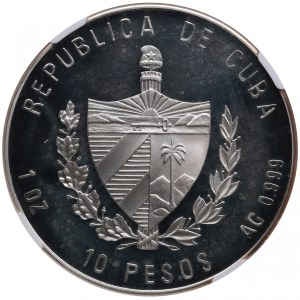 Cuba (Havana) 10 Pesos 2002 - Friedrich Engels - NGC PF 67 ULTRA CAMEO