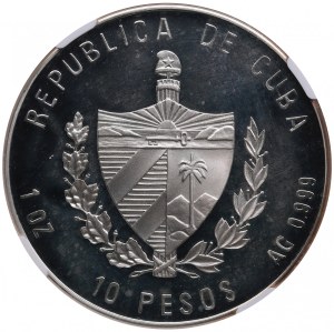Cuba (Havana) 10 Pesos 2002 - Friedrich Engels - NGC PF 67 ULTRA CAMEO