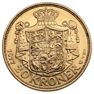 Denmark (Copenhagen) 20 Kroner 1917 - Christian X (1912-1947)