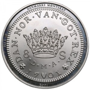 Denmark Modern Medallic Imitation of 8 Skilling 1701 DMA (XX c. - XXI c.)