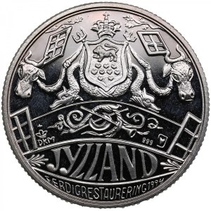 Denmark Silver Medal 1994 - Frederik VII and the Frigate Jylland