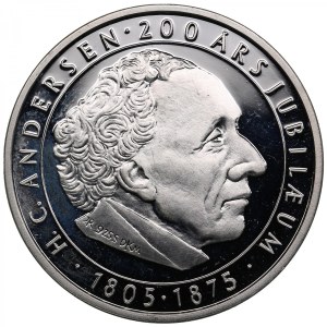 Denmark Silver Medal 2005 - 200th Anniversary Jubilee of Hans Christian Andersen (1805-1875)