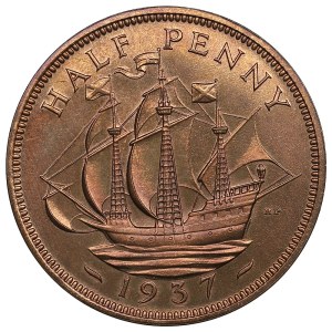 United Kingdom (Royal Mint, London) ½ Penny 1937 - George VI (1936-1952)