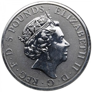 United Kingdom (Royal Mint, Llantrisant) 5 Pounds 2019 - Elizabeth II (1952-2022) - Falcon of the Plantagenets