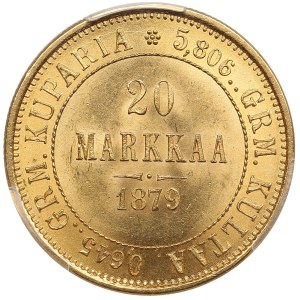 Finland (Russia) 20 Markkaa 1879 S - Alexander II (1855-1881) - PCGS MS63