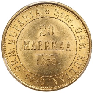 Finland (Russia) 20 Markkaa 1879 S - Alexander II (1855-1881) - PCGS MS63