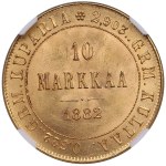 Finland (Russia) 10 Markkaa 1882 S - Alexander III (1881-1894) - NGC MS 64