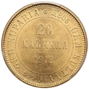 Finland (Russia) 20 Markkaa 1912 S - Nicholas II (1894-1917) - PCGS MS64