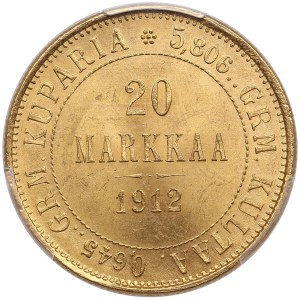 Finland (Russia) 20 Markkaa 1912 S - Nicholas II (1894-1917) - PCGS MS65
