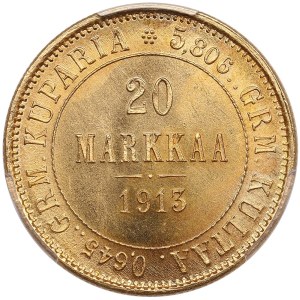 Finland (Russia) 20 Markkaa 1913 S - Nicholas II (1894-1917) - PCGS MS66