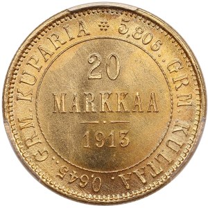 Finland (Russia) 20 Markkaa 1913 S - Nicholas II (1894-1917) - PCGS MS66