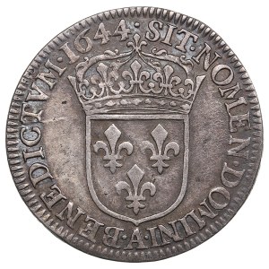 France (Paris) ¼ Ecu 1644 - Louis XIV (1643-1715)