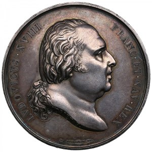 France Medal 1820 - Construction of the Bridge over the Dordogne at Libourne - Louis XVIII (1814-1824)