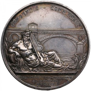 France Medal 1820 - Construction of the Bridge over the Dordogne at Libourne - Louis XVIII (1814-1824)