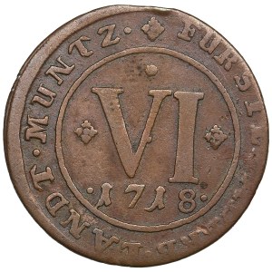 German States, Bishopric of Paderborn 6 Pfennig 1718 - Franz Arnold von Metternich (1704-1718)