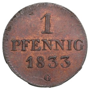 German States, Kingdom of Saxony, Albertinian Line (Dresden) 1 Pfennig 1833 - Anton I (1827-1836)