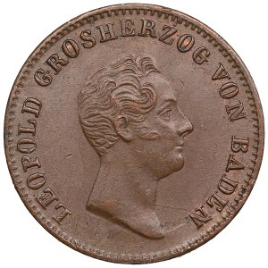 German States, Grand Duchy of Baden (Karlsruhe) 1 Kreuzer 1842 - Leopold I (1830-1852)