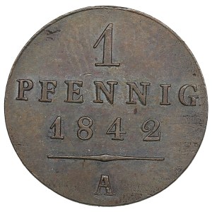 German States, Principality of Waldeck-Pyrmont (Berlin) 1 Pfennig 1842 - Georg Friedrich Heinrich (1813-1845)