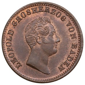 German States, Grand Duchy of Baden (Karlsruhe) 1 Kreuzer 1845 - Leopold I (1830-1852)