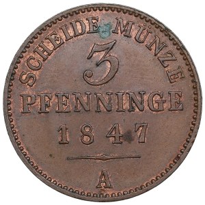 German States, Kingdom of Prussia (Berlin) 3 Pfennige 1847 - Friedrich Wilhelm IV (1840-1861)
