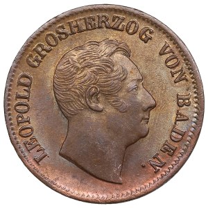 German States, Grand Duchy of Baden (Karlsruhe) 1 Kreuzer 1851 - Leopold I (1830-1852)