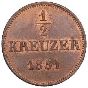 German States, Kingdom of Bavaria (Munich) ½ Kreuzer 1851 - Maximilian II (1848-1864)
