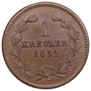 German States, Grand Duchy of Baden (Karlsruhe) 1 Kreuzer 1852 - Leopold I (1830-1852)