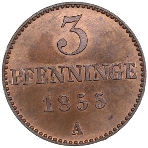 German States, Grand Duchy of Mecklenburg-Schwerin (Berlin) 3 Pfennige 1855 - Friedrich Franz II (1842-1883)
