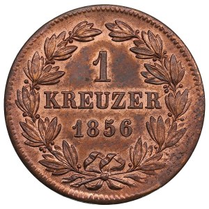 German States, Grand Duchy of Baden (Karlsruhe) 1 Kreuzer 1856 - Friedrich I (1852-1856)