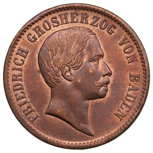 German States, Grand Duchy of Baden (Karlsruhe) 1 Kreuzer 1856 - Friedrich I (1852-1856)