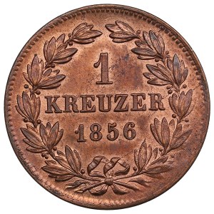 German States, Grand Duchy of Baden (Karlsruhe) 1 Kreuzer 1856 - Friedrich I (1852-1856)