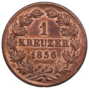 German States, Grand Duchy of Baden (Karlsruhe) 1 Kreuzer 1856 - Friedrich I (1852-1856)