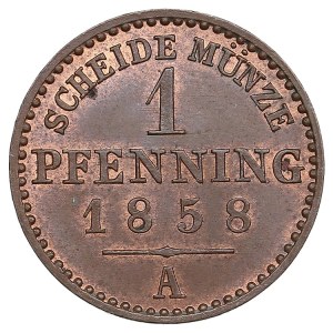 German States, Principality of Lippe (Berlin) 1 Pfennig 1858 - Leopold III (1851-1875)