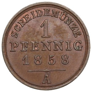 German States, Principality of Schaumburg-Lippe (Berlin) 1 Pfennig 1858 - Georg Wilhelm (1807-1860)
