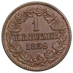 German States, Duchy of Nassau (Wiesbaden) 1 Kreuzer 1859 - Adolf (1839-1866)