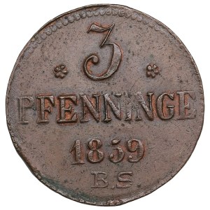German States, Free City of Rostock (Rostock) 3 Pfennige 1859