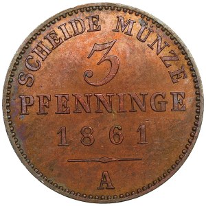 German States, Kingdom of Prussia (Berlin) 3 Pfennige 1861 - Wilhelm I (1861-1888)
