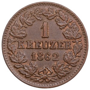 German States, Duchy of Nassau (Wiesbaden) 1 Kreuzer 1862 - Adolf (1839-1866)