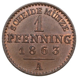 German States, Kingdom of Prussia (Berlin) 1 Pfennig 1863 - Wilhelm I (1861-1888)